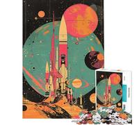 Puzzle 1000 pièces pour Adultes thème rétro Exploration Spatiale Jeu Relaxant et éducatif pour Les Femmes (38x26cm)