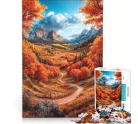 Puzzle 1000 pièces pour Adultes, thème Route de Montagne automnale, Jeu Impossible, complicité Parent-Enfant, idéal pour Un Anniversaire ou Noël, 38x52cm