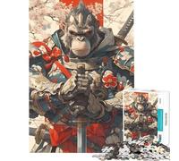 Puzzle 1000 pièces pour Adultes thème Samouraï Singe Guerrier idéal pour Un Anniversaire ou Noël Jeu Familial Difficile recommandé à partir de 14 Ans (38x26cm)