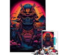 Puzzle 1000 pièces pour Adultes Thème Samurai Synth Wave Jeu Familial pour s'amuser en Famille Idéal pour Un Anniversaire ou Noël (Dimensions 38x52cm)