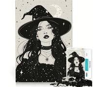 Puzzle 1000 pièces pour Adultes,thème sorcière wiccane céleste,découpe précise,Jeu de réflexion et de détente,Cadeau Artistique de Noël (38x26cm)