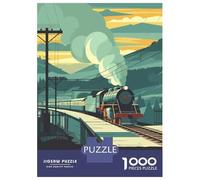 Puzzle 1000 Pièces pour Adultes Ticket to Ride Board Game Inspired Illustration Puzzles pour Adultes Cadeau d'anniversaire Jeu D'interaction Parent-Enfant Jeu Intellectuel 38x26cm/1000pcs