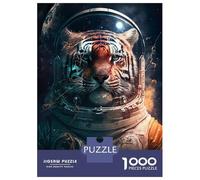 Puzzle 1000 Pièces pour Adultes Tiger in Space Puzzles pour Adultes, Jouets Anti-Stress, Découpe De Précision, Cadeaux pour Les Amis Et La Famille 70x50cm/1000pcs