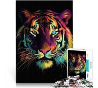 Puzzle 1000 pièces pour Adultes Tigre coloré Aidez Le Cerveau à exercer des Jouets addictifs pour cultiver la Patience Cadeaux du Père Noël Secret 50x70cm