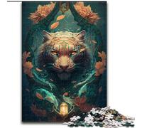 Puzzle 1000 pièces pour Adultes Tigre fantaisiste en Bois, ce Qui en Fait Un Excellent Cadeau pour s'amuser en Famille 50x75cm pour Les Adolescents et Les Loisirs en Famille, Cadeau de Noël Parfait