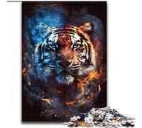 Puzzle 1000 pièces pour Adultes Tigre Fantastique en Bois, ce Qui en Fait Un Excellent Cadeau pour s'amuser en Famille 50x75cm pour Un Cadeau d'anniversaire, de Vacances, de Noël ou d'halloween