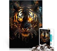 Puzzle 1000 pièces pour Adultes Tigre Noir et Or Abstrait Compétition de Vitesse Manuelle Collection d'artistes, Beaux-Arts 52x38cm