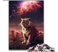 Puzzle 1000 pièces pour Adultes Tigre sur Mars Puzzles en Carton, pour Anniversaire, Vacances, Noël, Halloween, Cadeau 1000 pièces(26x38cm)