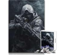 Puzzle 1000 pièces pour Adultes - Tireur d'élite Militaire dans la fumée - Jeu éducatif - Course de Vitesse Manuelle - Cadeau d'anniversaire - Dimensions:38x26cm