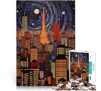 Puzzle 1000 pièces pour Adultes Tokyo Japon la Nuit Séjour Anti-Stress pour Tuer Le Temps Renforcer l'amour Entre Les Couples 75x50cm