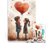 Puzzle 1000 pièces pour Adultes Tomber Amoureux de la Saint-Valentin Casse-tête pour Liste de souhaits avec Le Père Noël 75x50cm