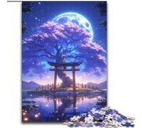 Puzzle 1000 pièces pour Adultes Torii Gate et Arbre de Vie Puzzle en Carton, Cadeau de Noël, idéal pour Bureau, Chambre, Salon Décoration 1000 pièces(26x38cm)