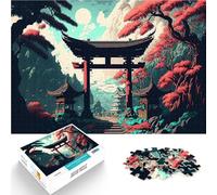 Puzzle 1000 pièces pour Adultes Torii Gate Japonais Jeu Familial Anti-Stress Défi Difficile Cadeau pour Les Anniversaires 75x50cm