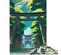 Puzzle 1000 pièces pour adultes, Torii Gate To The Nature, puzzles carrés en bois, pièces uniques, jeux éducatifs drôles, jouets, 1000 pièces (75x50 cm)