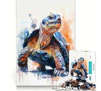 Puzzle 1000 pièces pour Adultes Tortue Aquarelle Découpe précise Art Jeu créatif et cérébral Loisirs Jeu Amusant Cadeau d'anniversaire (38x52cm)