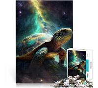Puzzle 1000 pièces pour Adultes Tortue dans l'espace Fabriqué en Carton pour Les 14 Ans et Plus Analyse et logique Cadeaux d'anniversaire。Taille：38x52cm/14.96x20.47pouce