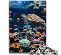 Puzzle 1000 pièces pour Adultes Tortue dans l'océan Jouets éducatifs et éducatifs Jeux familiaux Renforcer l'amour Entre Les Couples 26x38cm