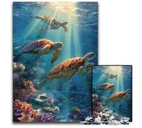 Puzzle 1000 pièces pour Adultes, Tortue de mer, Jouet éducatif, idéal comme Cadeau pour Toute la Famille à partir de 14 Ans, 26x38cm