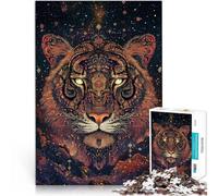 Puzzle 1000 pièces pour Adultes “Totem de Tigre Fantastique” Fait de Bois，Convient aux 14 Ans et Plus Loisirs en Famille Cadeau d'anniversaire, Cadeaux, Art Mural。Taille：50x75cm/19.6x29.5pouce
