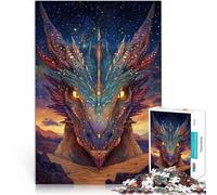 Puzzle 1000 pièces pour Adultes Totem du Dragon Fait de Bois，Convient aux 14 Ans et Plus Défi de Jeu éducatif en Cadeau pour Toute la Famille et Les Amis。Taille：50x75cm/19.6x29.5pouce