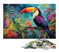 Puzzle 1000 pièces pour Adultes Toucan Fleuri Défi éducatif Anti-Stress Défi Difficile 1000 pièces (75 x 50 cm)