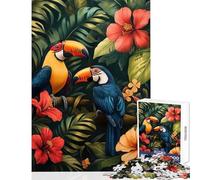Puzzle 1000 pièces pour Adultes Toucans tropicaux Jeu de Puzzle Relaxant pour Les Couples (38x52cm)