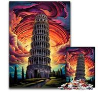 Puzzle 1000 pièces pour Adultes Tour penchée de Pise Italie Puzzles en Bois Activité familiale Bricolage Décoration intérieure Cadeau de Vacances 1000 pièces (38 x 26 cm)