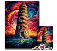 Puzzle 1000 pièces pour Adultes Tour penchée de Pise Italie Puzzles en Bois Activité familiale Bricolage Décoration intérieure Cadeau de Vacances 1000 pièces (38 x 26 cm)