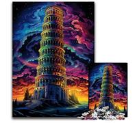 Puzzle 1000 pièces pour Adultes Tour penchée de Pise Italie Puzzles en Bois Décoration idéale pour la Maison ou Le Bureau Cadeau de Noël idéal 1000 pièces (75 x 50 cm)