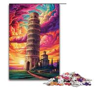 Puzzle 1000 pièces pour Adultes Tour penchée de Pise Italie Puzzles en Papier Jeu éducatif pour Adultes Jouet de défi 1000 pièces (38 x 26 cm)