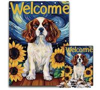 Puzzle 1000 pièces pour Adultes Tournesol Beagle Puzzles en Bois pour décoration d'intérieur Cadeaux, Jouet Familial Stimulant Parfait pour Les soirées de Jeux 50x75cm