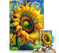 Puzzle 1000 pièces pour Adultes Tournesol Brillant Fabriqué en Carton Convient aux 14 Ans et Plus Un défi Difficile Cadeau éducatif d'apprentissage。Taille：26x38cm/10.24x14.96pouce