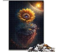 Puzzle 1000 pièces pour Adultes Tournesol Cosmique en Bois, Cadeau pour Hommes et Femmes, idéal pour Tous Les Jours et Occasions spéciales, 50x75cm, pour Anniversaires, fêtes