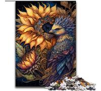 Puzzle 1000 pièces pour Adultes Tournesol et Oiseau Puzzle Cadeau DIY Amusant Convient pour la décoration de la Maison, du Salon ou du Bureau (Taille : 50x75cm)