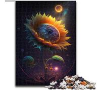 Puzzle 1000 pièces pour Adultes Tournesol Spatial en Bois, Cadeau pour Hommes et Femmes, Quotidien et Occasions spéciales 50x75cm, activité de Jeu familiale captivante
