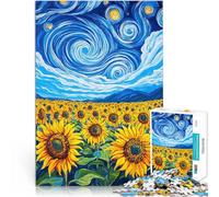Puzzle 1000 pièces pour Adultes Tournesol Vangogh Jouets éducatifs d'apprentissage Chaque pièce est Unique - Jeu Familial Stimulant et Amusant 38x26cm