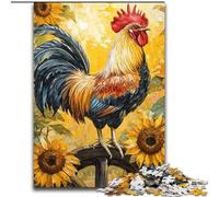 Puzzle 1000 pièces pour Adultes Tournesols Coq Anti-Stress Défi Difficile Idéal comme Cadeau pour Toute la Famille (Taille 26x38cm)