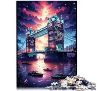 Puzzle 1000 pièces pour Adultes Tower Bridge Angleterre Puzzle éducatif 10,27 po x 14,96 po Décoration Parfaite pour Les Adolescents de 14 Ans et Plus