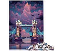 Puzzle 1000 pièces pour Adultes Tower Bridge Angleterre Puzzle Jeux éducatifs à Offrir en Cadeau à Toute la Famille 14,96 po x 20,47 po