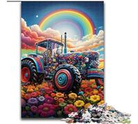 Puzzle 1000 pièces pour Adultes, Tracteur coloré en Bois, idéal pour décorer ou Offrir en Cadeau d'anniversaire 50x75cm pour Les Anniversaires, Les fêtes et Les Occasions spéciales.