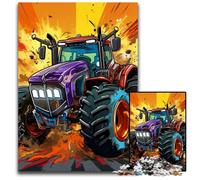 Puzzle 1000 pièces pour Adultes, Tracteur coloré, Puzzle en Bois, idéal pour Les Amoureux, pour Noël, Le Nouvel an ou la Saint-Valentin, 50x75cm / 19,68x29,52 Pouces