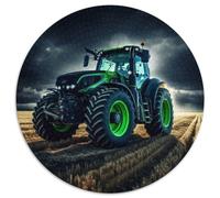 Puzzle 1000 pièces pour Adultes, Tracteur coloré, Rond, en Carton, pour Une soirée de Jeux en Famille, décoration d'intérieur et entraînement cérébral (Taille 67,5 x 67,5 cm)