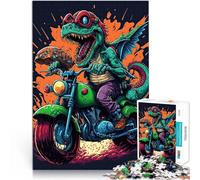Puzzle 1000 pièces pour Adultes trex conduisant Une Moto pour Le Jeu éducatif Challenge Toy Collection d'artistes, Beaux-Arts 38x26cm