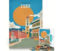 Puzzle 1000 pièces pour Adultes Trinidad Cuba Flawless Fit Art Jeu de réflexion Cadeau Jeu Lent Décoration Murale de Noël (38x26cm)