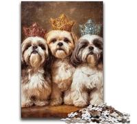 Puzzle 1000 pièces pour Adultes, Trois Chiens, Cadeau Amusant et activité pour la Maison, Jouet pour Les Jours de Pluie (50x75cm)