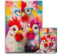 Puzzle 1000 pièces pour Adultes Trois Coqs Puzzles en Carton Défi cérébral, pour Les Adolescents et décoration intérieure 26x38cm