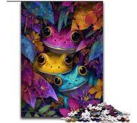 Puzzle 1000 pièces pour Adultes Trois Grenouilles, Cadeau de Noël, idéal pour Le Bureau, la Chambre ou Le Salon (Dimensions 26x38cm)