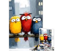 Puzzle 1000 pièces pour Adultes Trois Oiseaux par Temps de Pluie Décoration intérieure Jouet idée Cadeau Jeu Familial Anti-Stress Dimensions 50x75cm