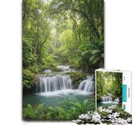 Puzzle 1000 pièces pour Adultes, Tropical Waterfall in Lush Green Forest-1 | Un cadeau puzzle de saison pour les soirées d’hiver, pour un défi calme.