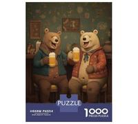 Puzzle 1000 Pièces pour Adultes, Two Bears Drinking Beer at Bar, Loisir Créatif, Cadeau De Fin D’Année, Pièces Durables, 70x50cm/1000pcs